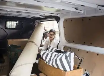 Putting furniture into the van
